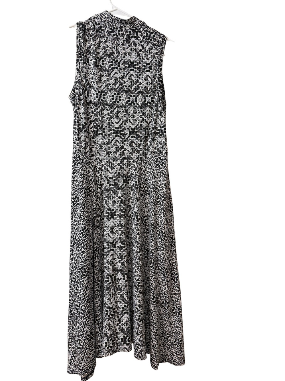 Maeve Black and White Geometric Maxi Dress